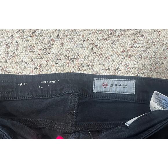 AG-ED Adriano Goldschmied Black Distressed Stretchy Skinny Jeans Size 28 R - Picture 4 of 8